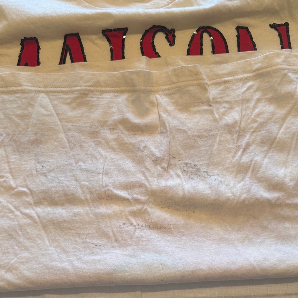 Gucci Cream Graphic Tee with Red & Turquoise Cat Motif - Picture 4 of 5